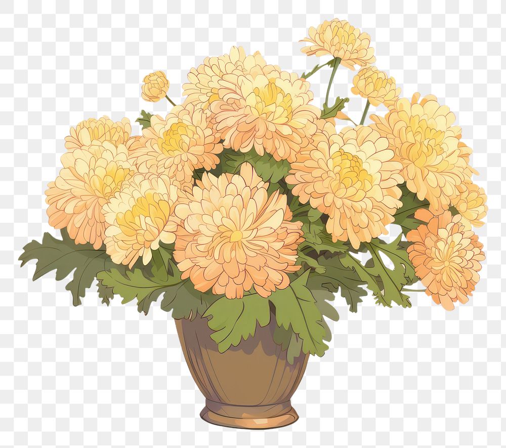 PNG Chrysanthemum bouquet chrysanths flower plant.