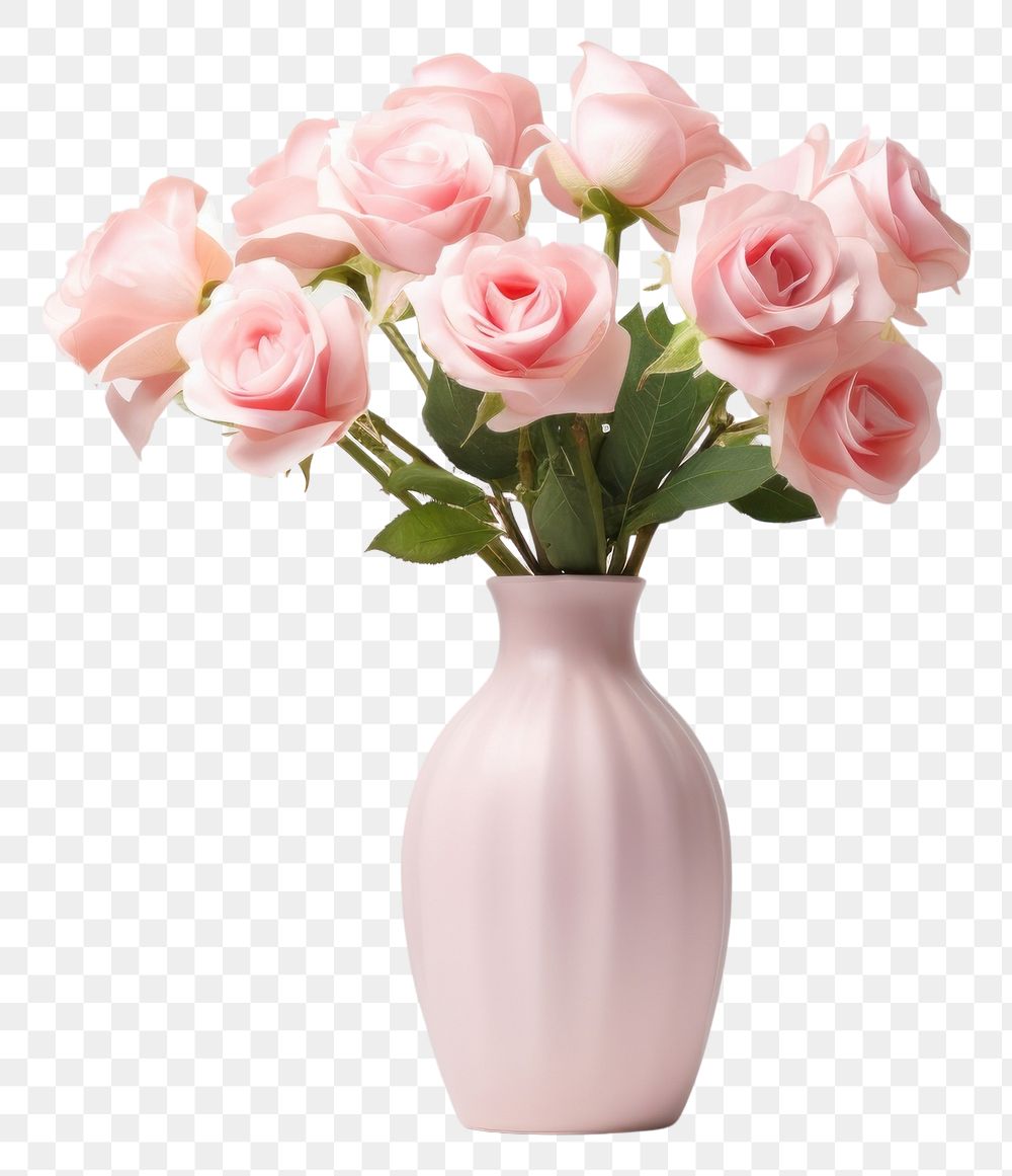 PNG Blooming roses vase flower plant