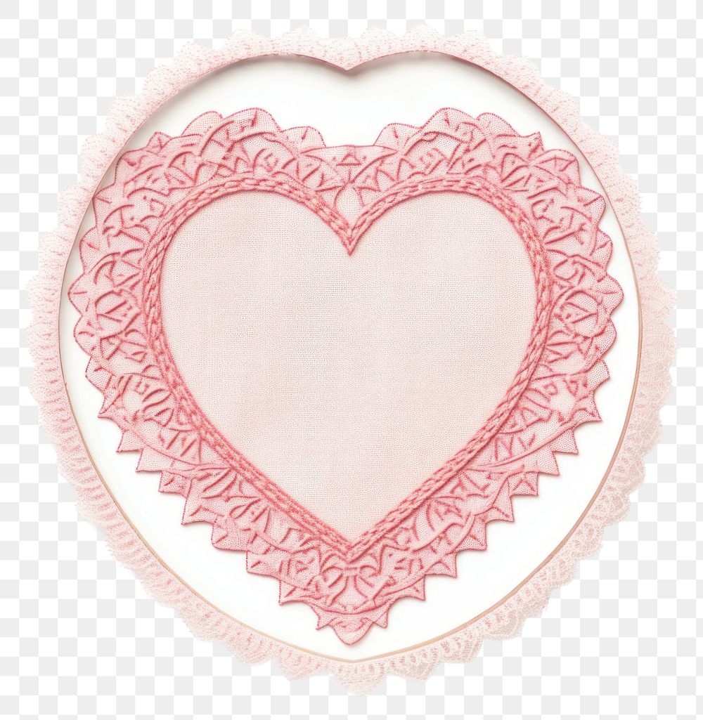 PNG Embroidery of a heart frame celebration accessories creativity.