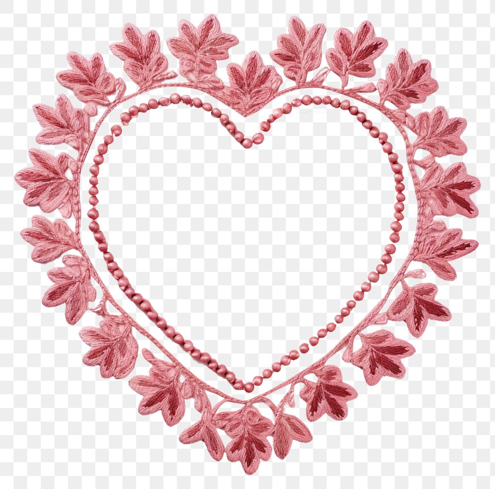 PNG Embroidery of a heart frame jewelry celebration accessories