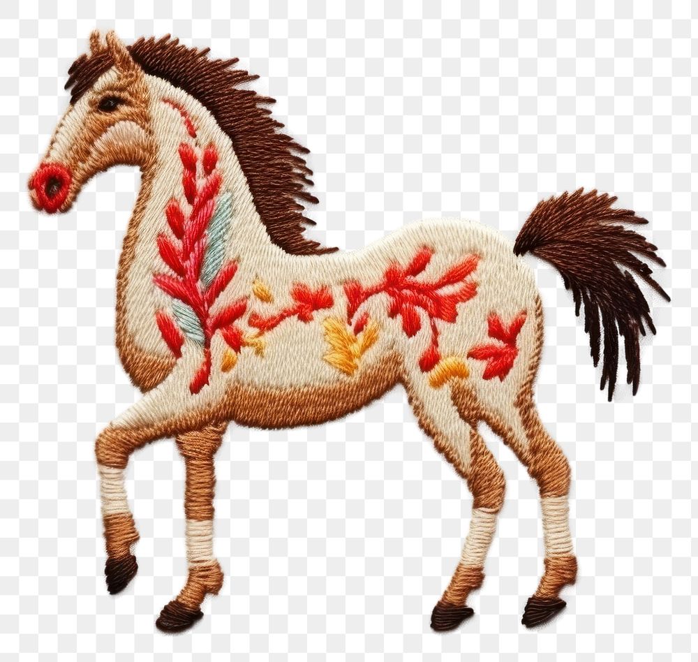 PNG Embroidery of a horse border pattern animal mammal.
