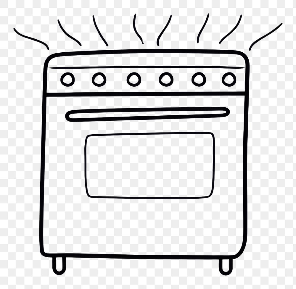 PNG Electric stove appliance sketch doodle.