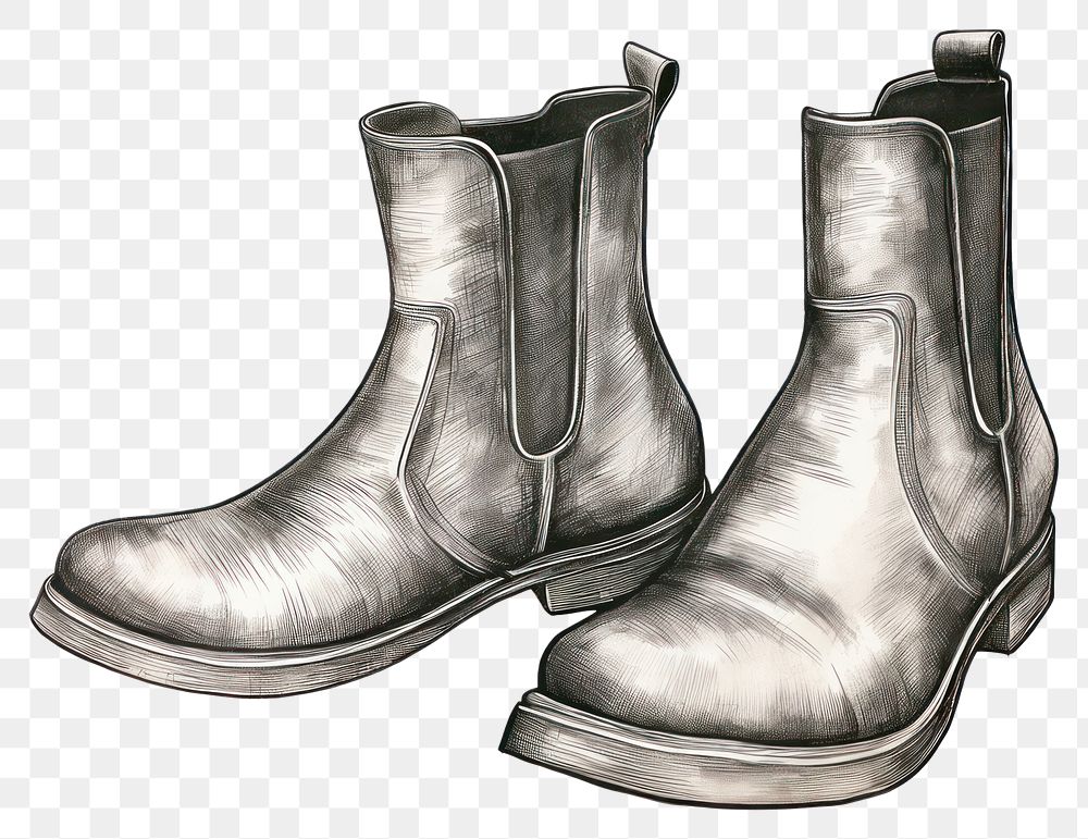 PNG Chelsea boots footwear drawing sketch. AI generated Image by rawpixel.