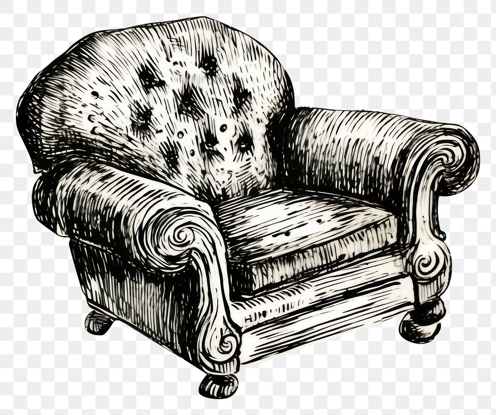 PNG Armchair furniture drawing sketch. AI generated Image by rawpixel.