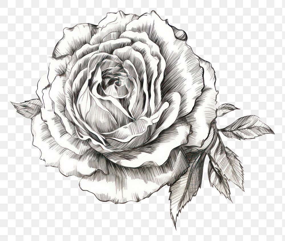 PNG Rose bouquet drawing sketch flower. AI generated Image by rawpixel.