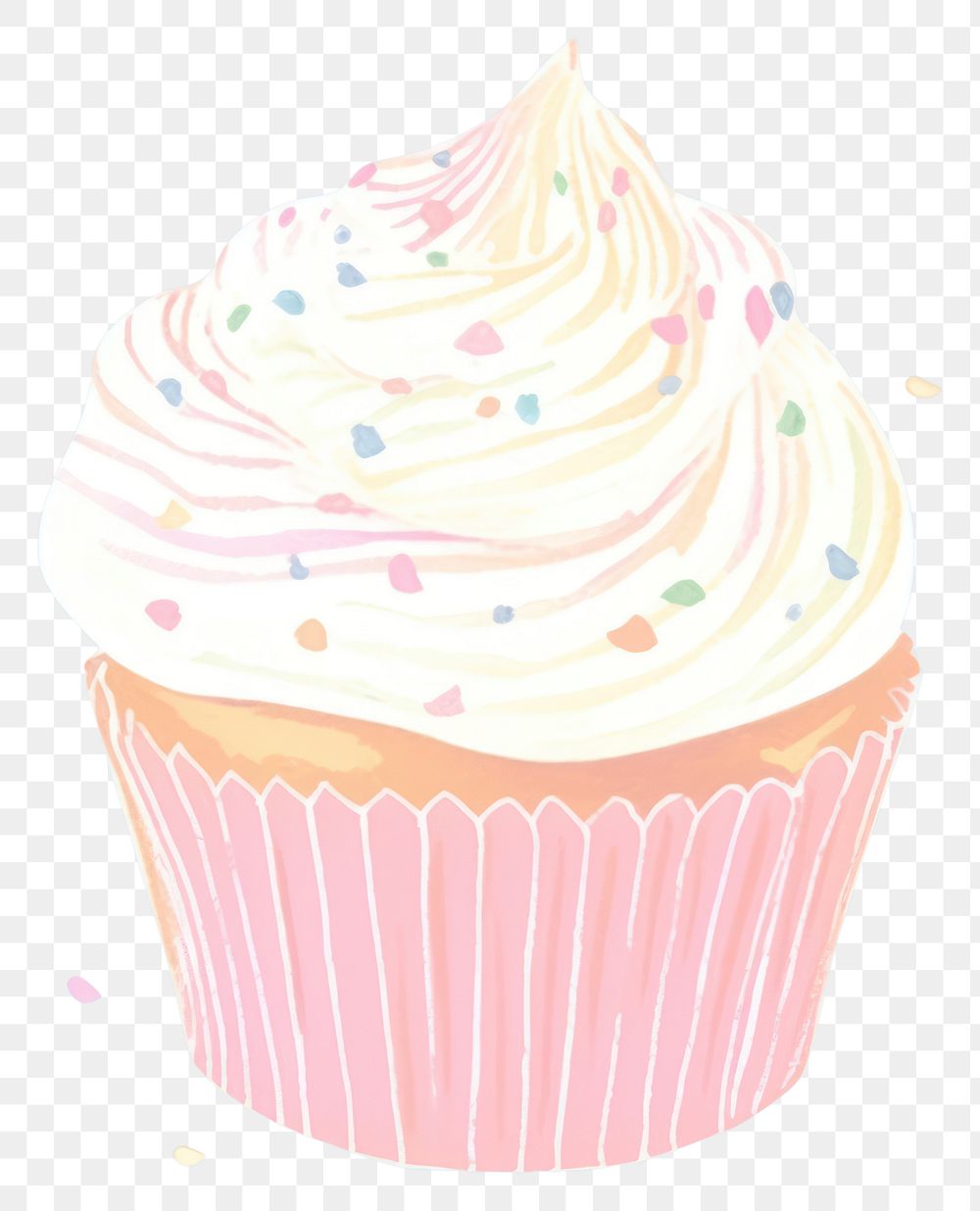 PNG  One cupcakes dessert icing cream. AI generated Image by rawpixel.