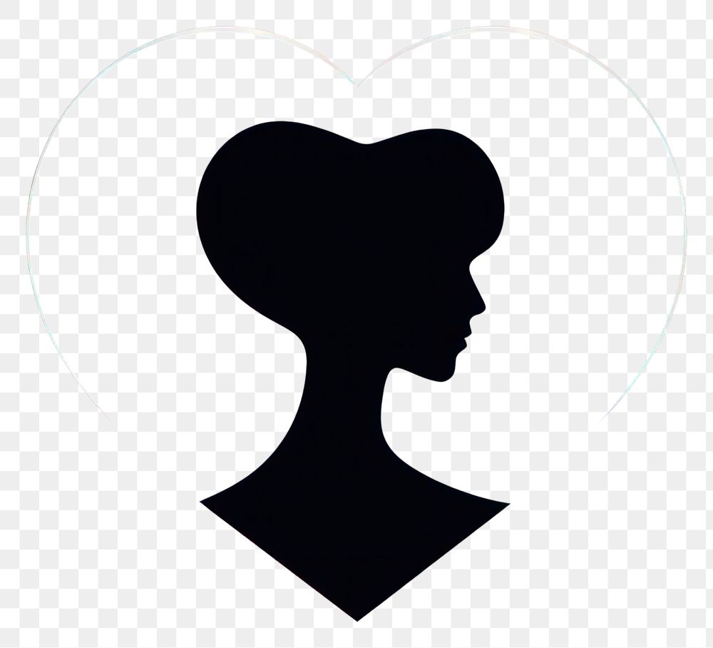 PNG Heart silhouette shape logo.