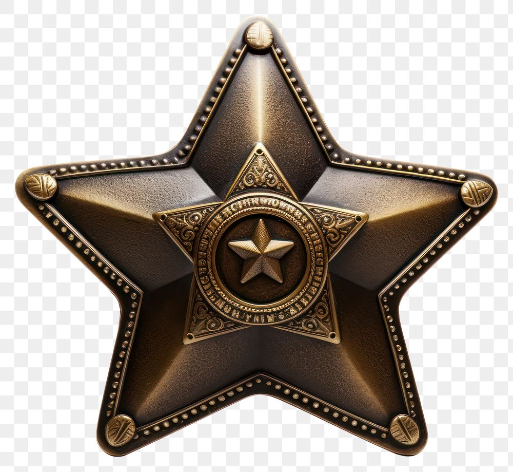 PNG Sheriff star badge white background decoration echinoderm.