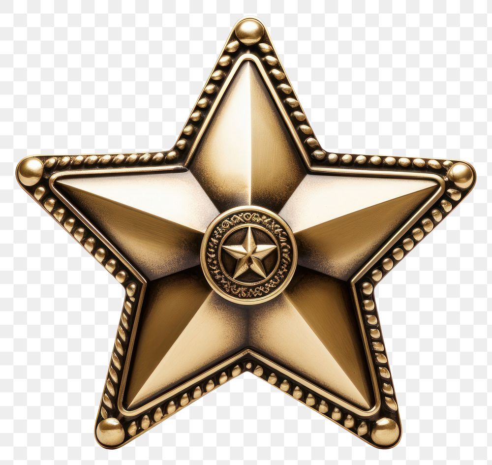 PNG Sheriff star badge symbol gold white background
