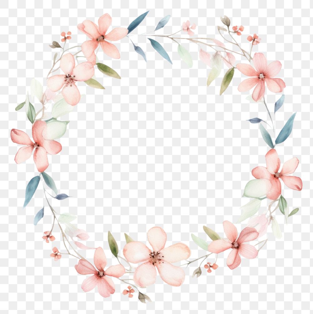 PNG  Little flower circle border pattern plant white background.