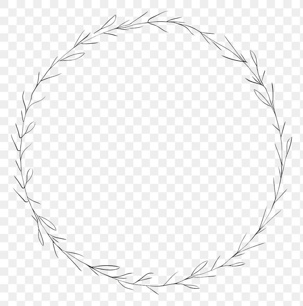 PNG Leaf wreath sketch drawing line.