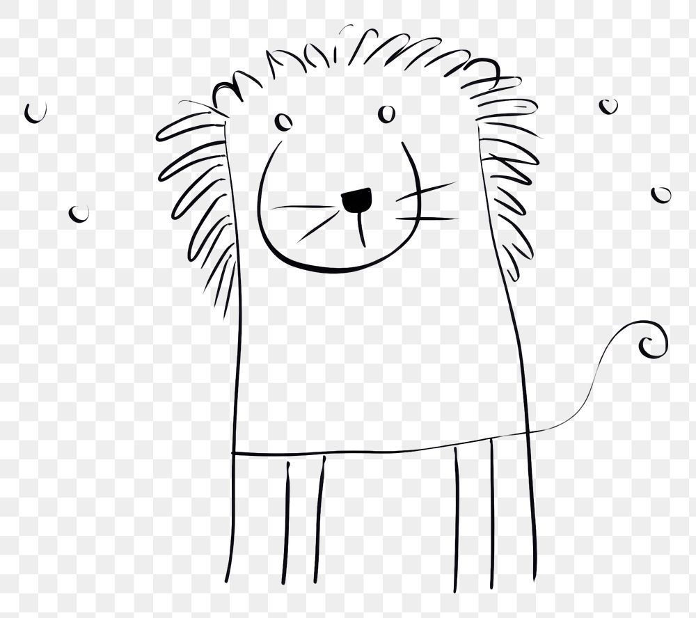 PNG Lion sketch drawing animal.