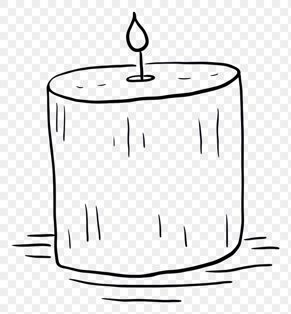PNG Scented candle sketch doodle line.