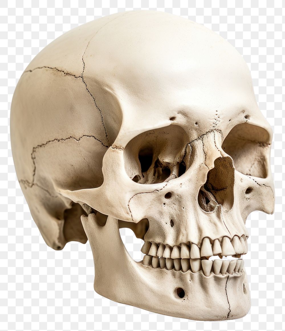 PNG Human skull white background anthropology sculpture.