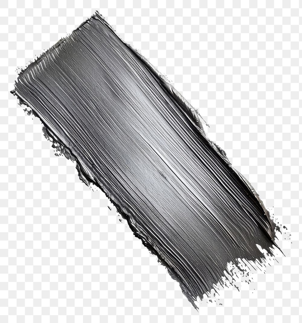 PNG Silver flat paint brush stroke white background aluminium pattern.