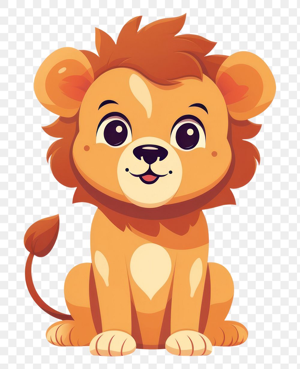 PNG  Baby lion animal cartoon mammal. AI generated Image by rawpixel.