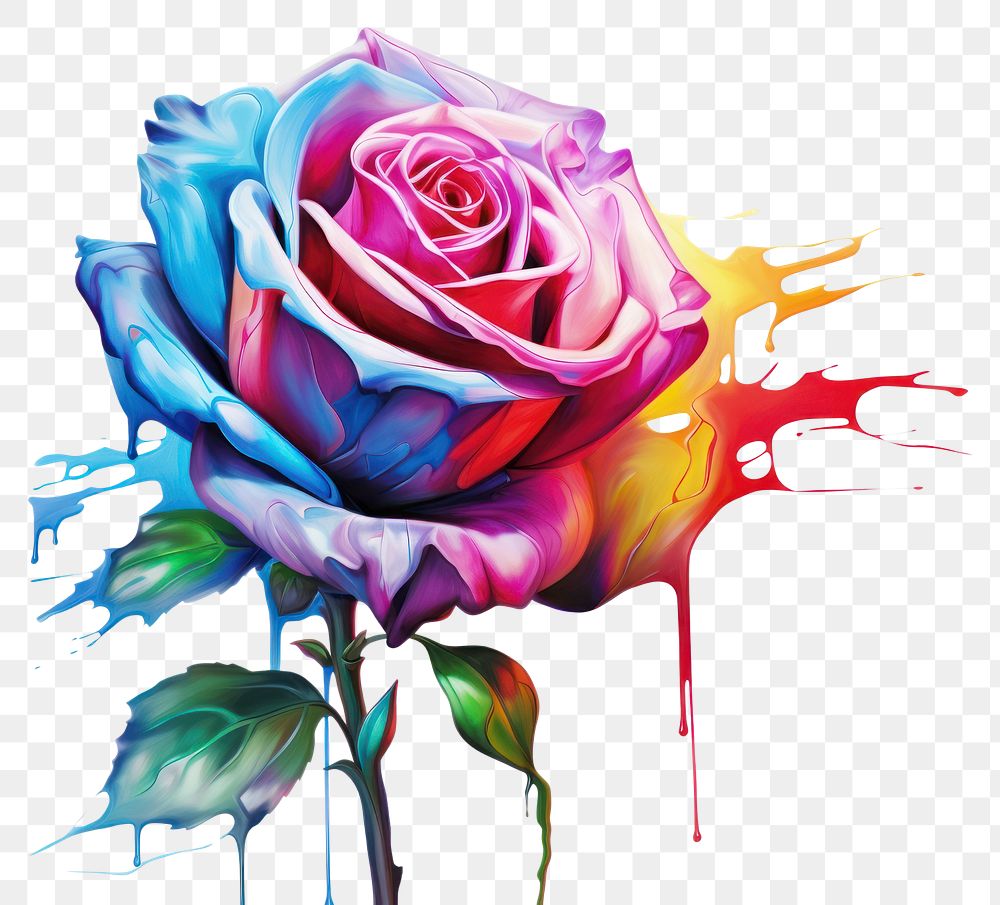 PNG Rose art painting flower.