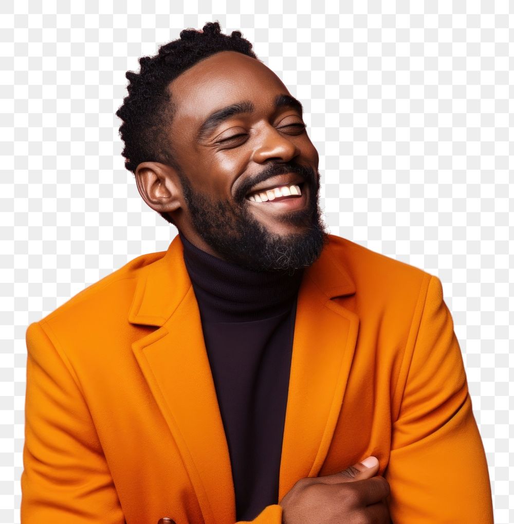 PNG Black man portrait smiling adult. AI generated Image by rawpixel.