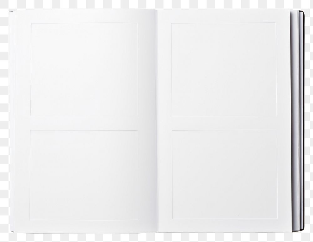 PNG White blank photo album publication page book