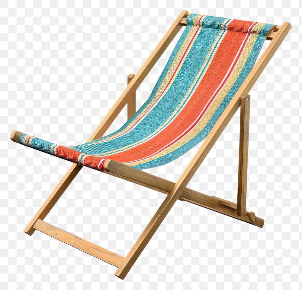 PNG Beach chair furniture white background relaxation.