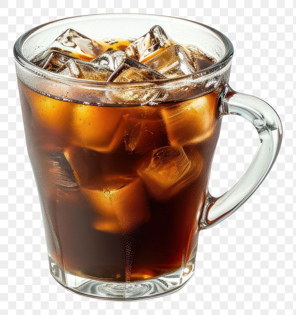 PNG A cup of ice americano coffee drink glass mug.