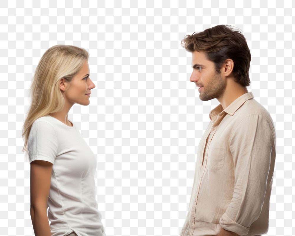 PNG Man and woman in a conversation arguing sleeve adult.