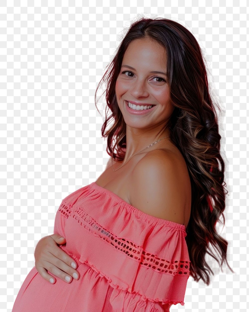 PNG Pregnant woman smiling adult smile.