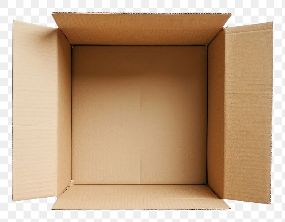 PNG Open cardboard box carton white background delivering.