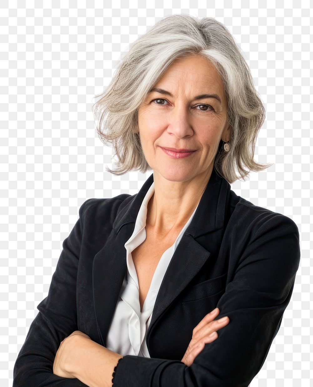 PNG Good-looking middle-aged businesswoman with arms crossed portrait smiling adult.