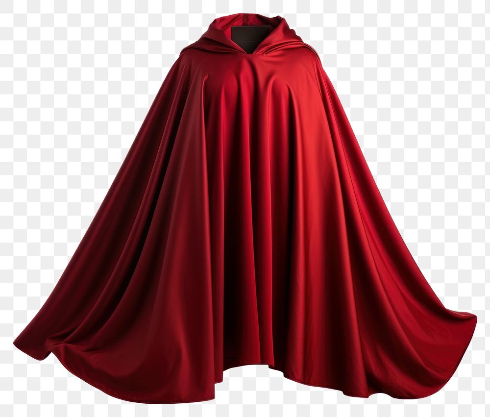 PNG Suoerhero red cape dress gown white background. AI generated Image by rawpixel.