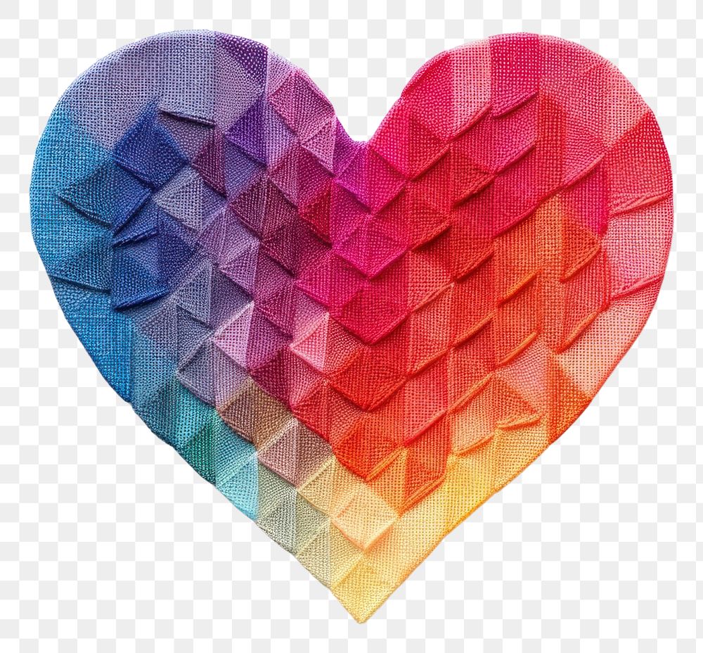 PNG Gradient heart in embroidery style creativity pattern circle.