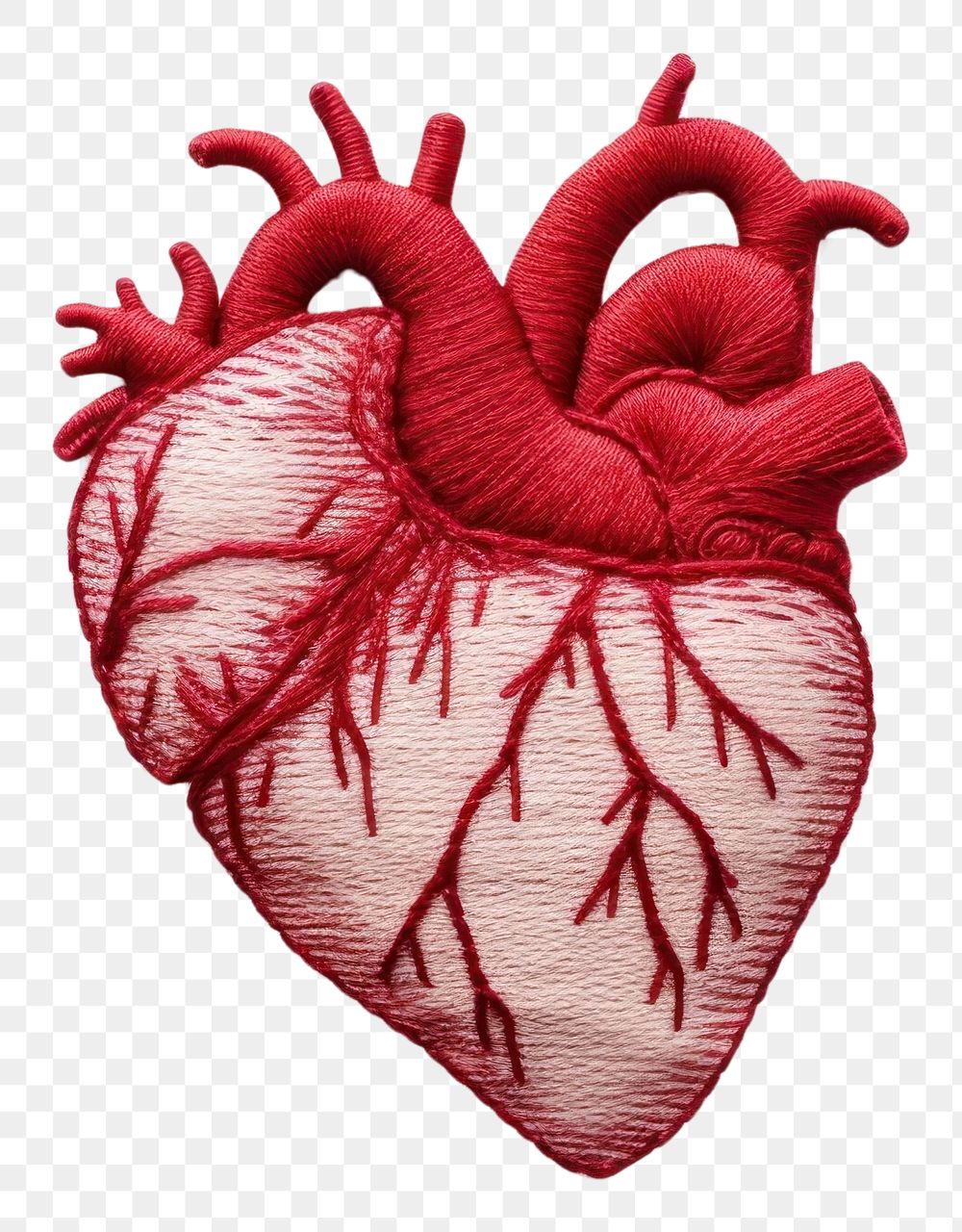 PNG Heart in embroidery style pattern antioxidant creativity.