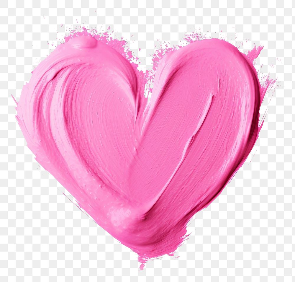 PNG Pink heart shape white background splattered creativity