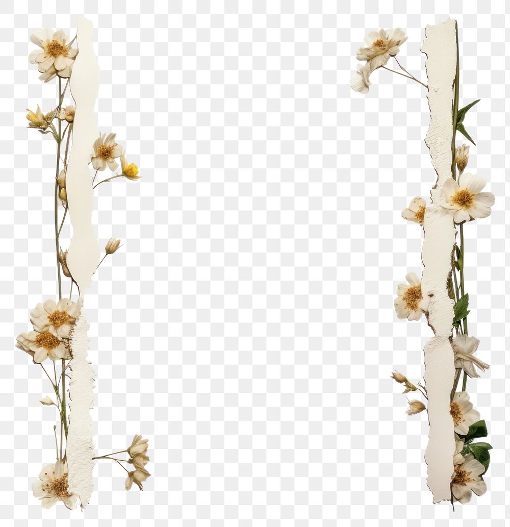 PNG  Old flower pattern adhesive strip plant white white background AI generated Image by rawpixel