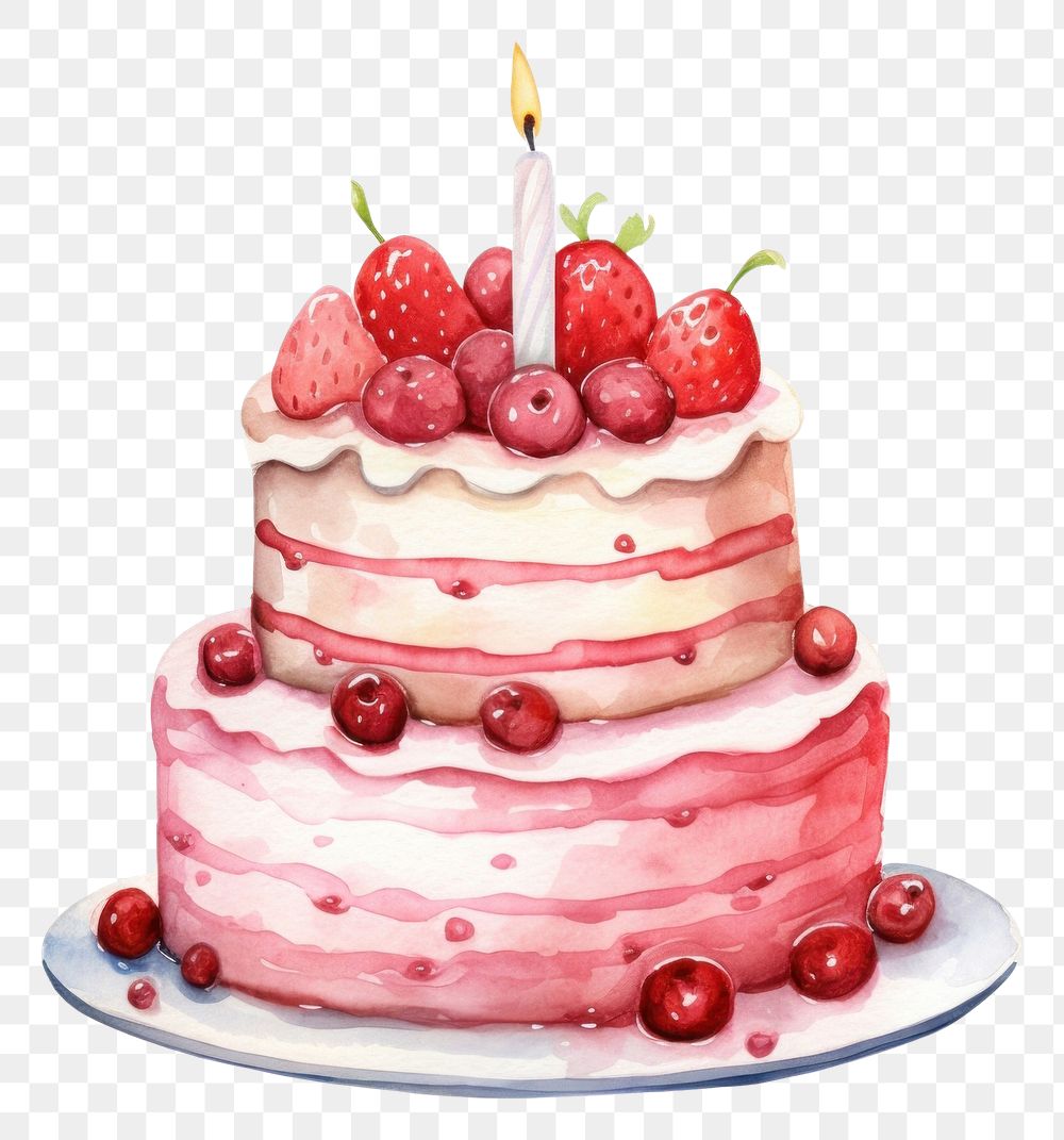 PNG Birthday cake raspberry dessert fruit.