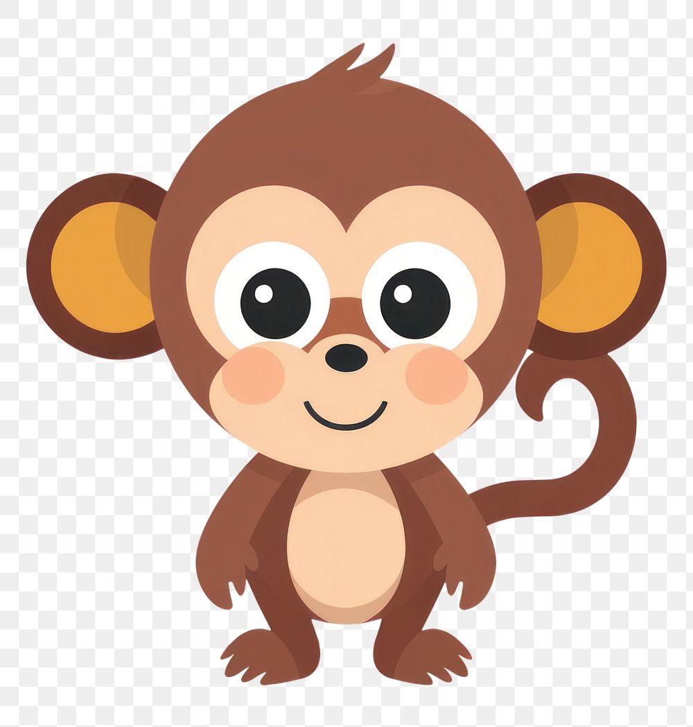 PNG  Baby monkey cartoon animal wildlife. AI generated Image by rawpixel.