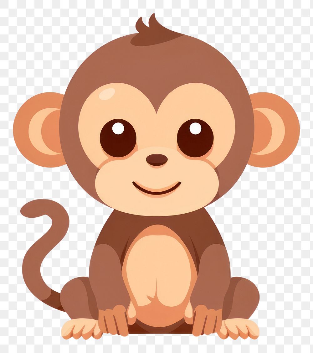PNG  Baby monkey animal wildlife cartoon. AI generated Image by rawpixel.