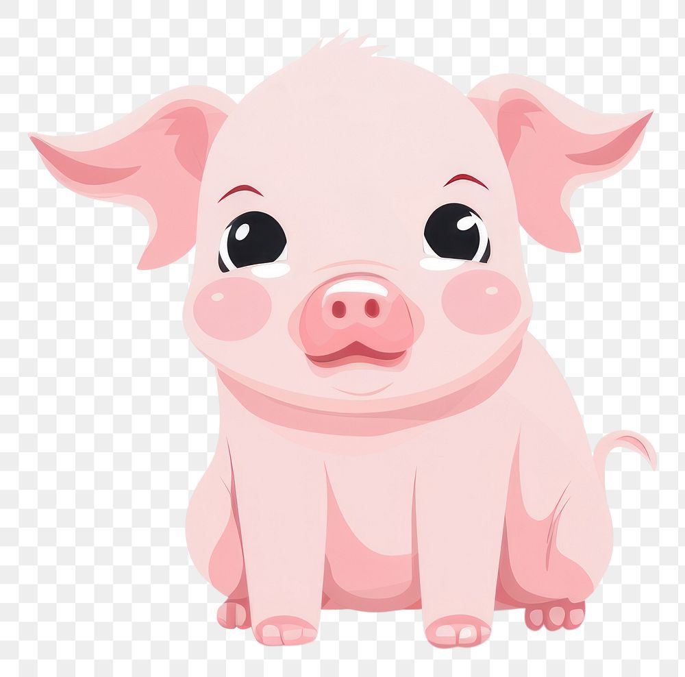 PNG  Baby pig animal cartoon mammal. AI generated Image by rawpixel.