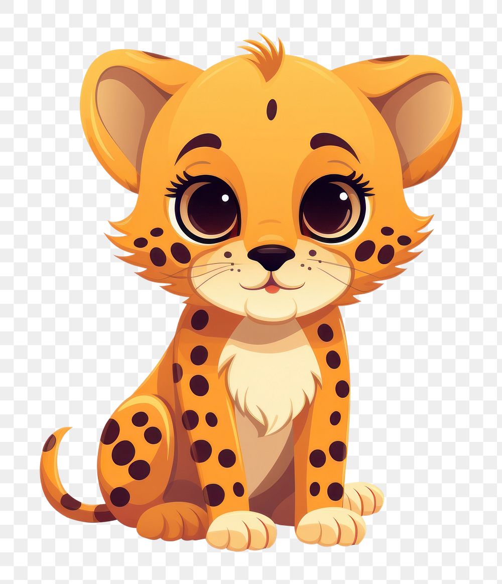 PNG  Baby cheetah animal cartoon mammal. AI generated Image by rawpixel.