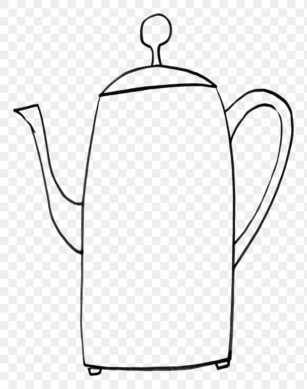 PNG Vintage coffee kettle teapot sketch line.