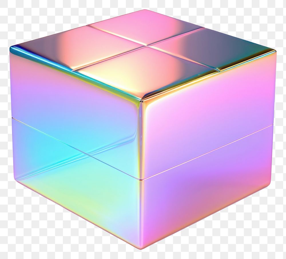 PNG Cuboid iridescent toy white background rectangle.