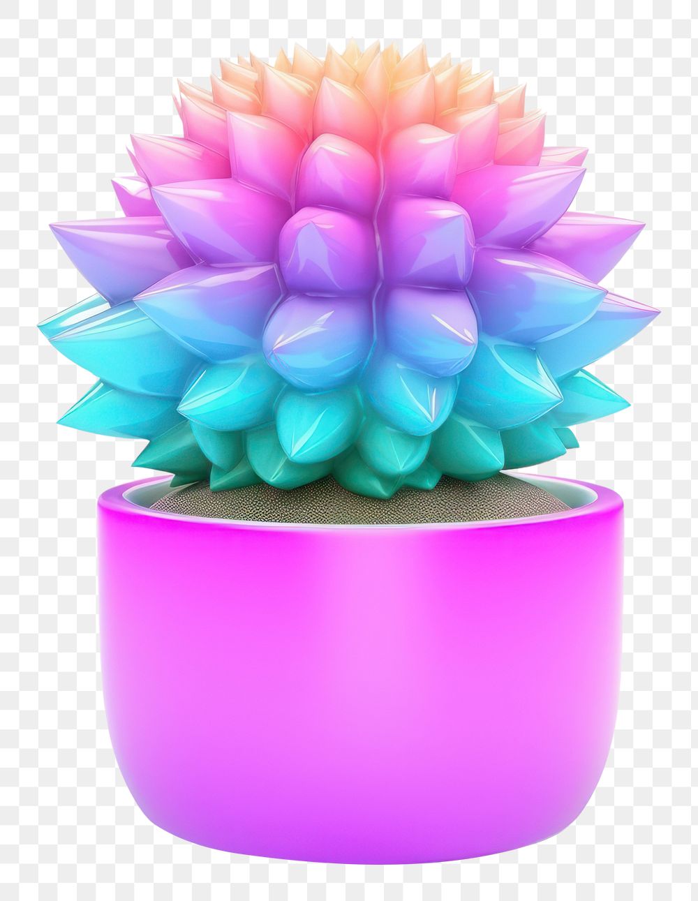 PNG Cute cactus purple flower plant.