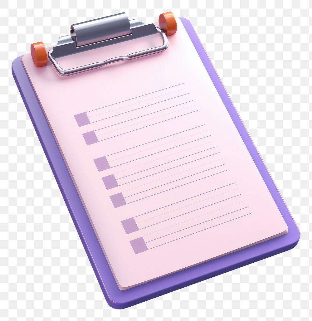 PNG Cute checklist document text white background