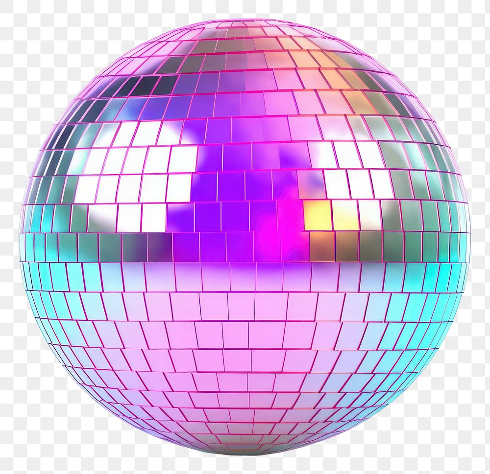 PNG Cute disco ball sphere purple white background.