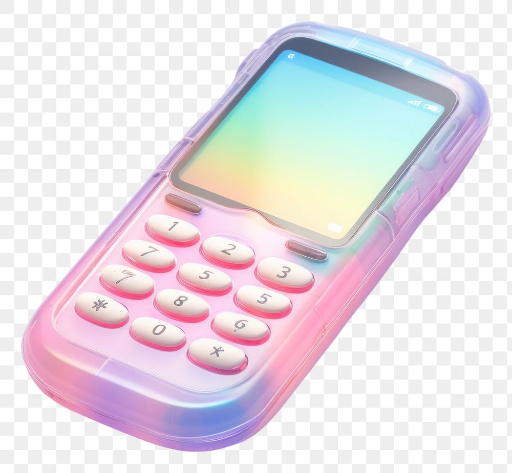 PNG Cute phone white background electronics calculator.