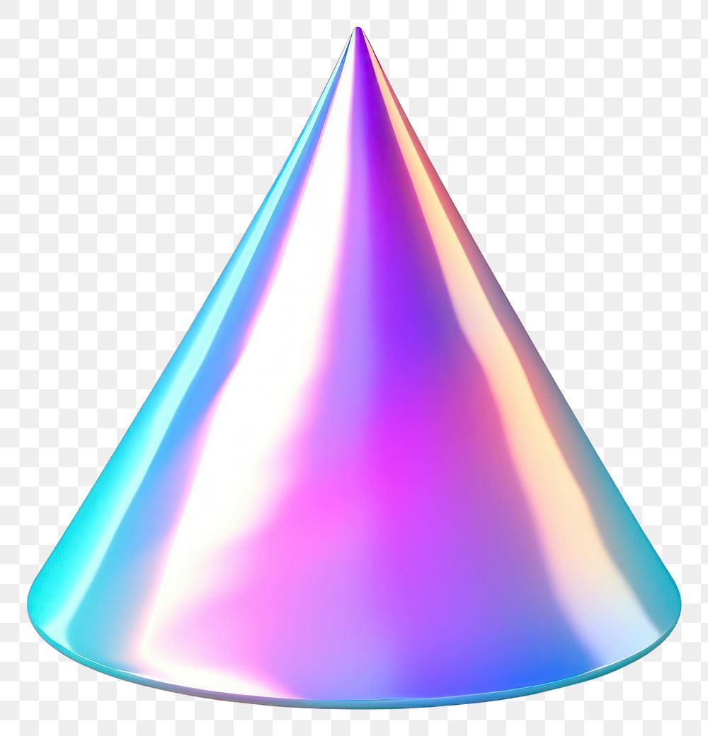 PNG Cone iridescent white background celebration abstract.