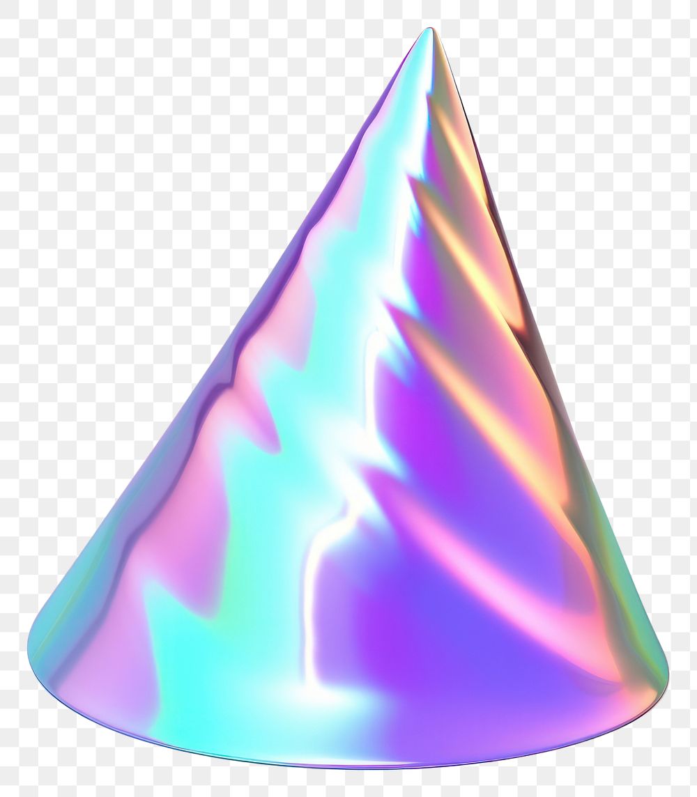 PNG Cone iridescent white background celebration clothing.