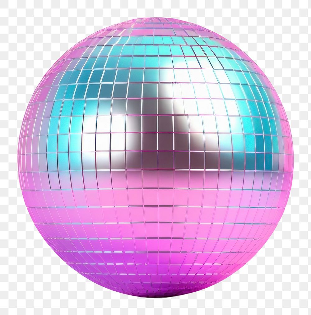 PNG Disco ball sphere purple illuminated.