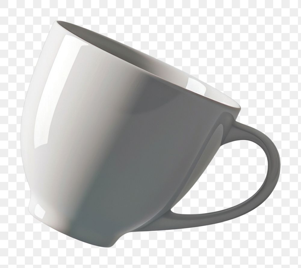 PNG Coffee cup mockup porcelain drink gray.