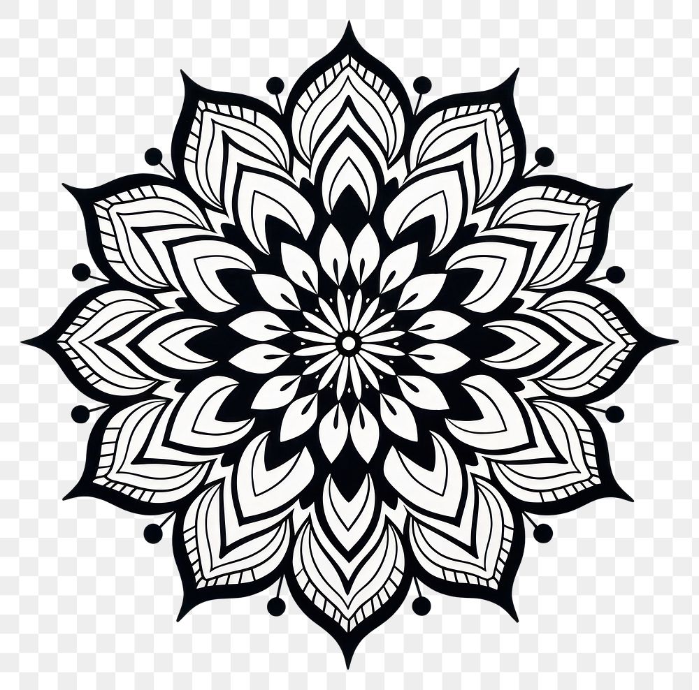 PNG Mandala art pattern white.
